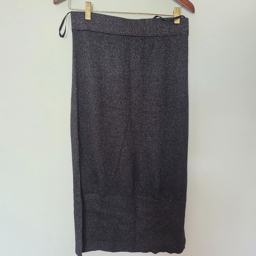 NWT Banana Republic Knit Skirt Black with metallic thread Size S